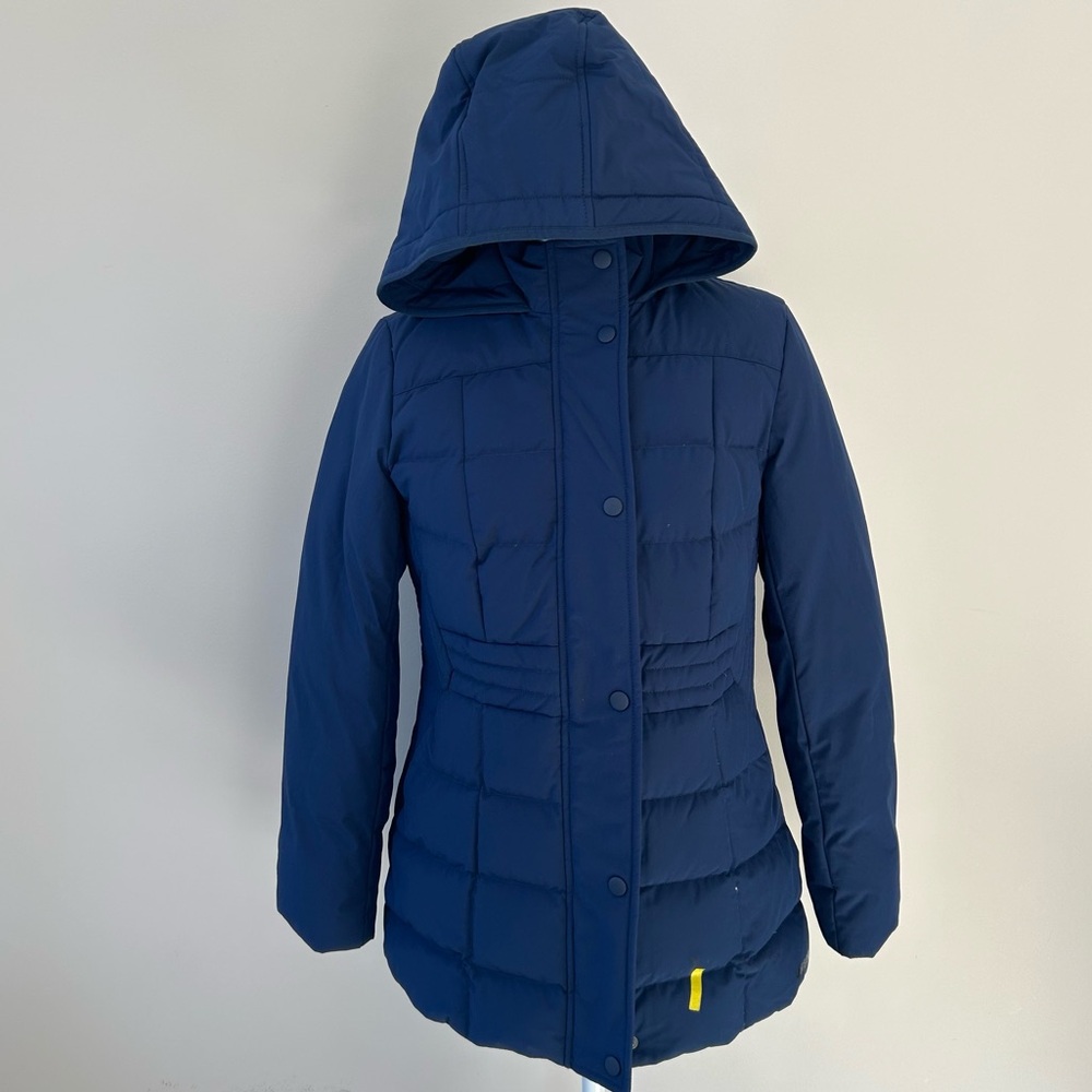 Lands End Navy Blue Hooded Puffer Jacket